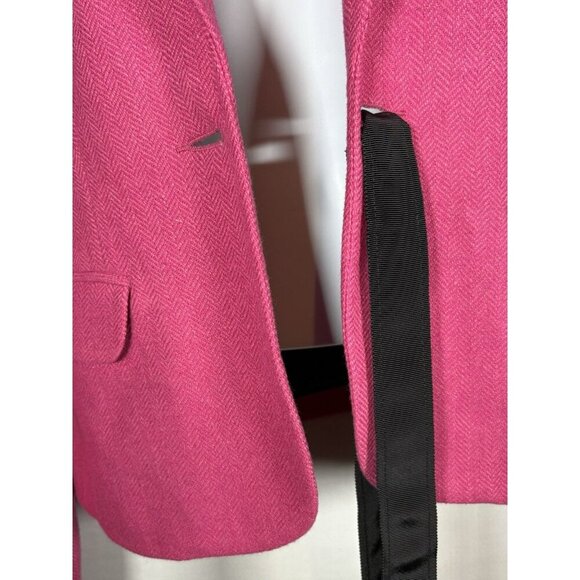 LILLY PULITZER Wool Blend Crop Blazer Tie Front Pink Preppy Old Money Small - Picture 6 of 9